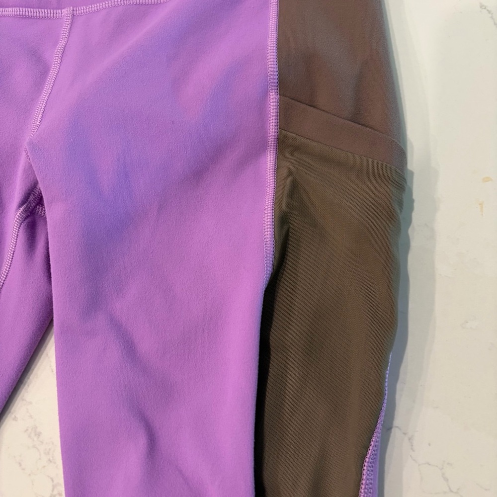 Fabletics Lilac Purple and Brown Powerhold Leggings small - Picture 3 of 10